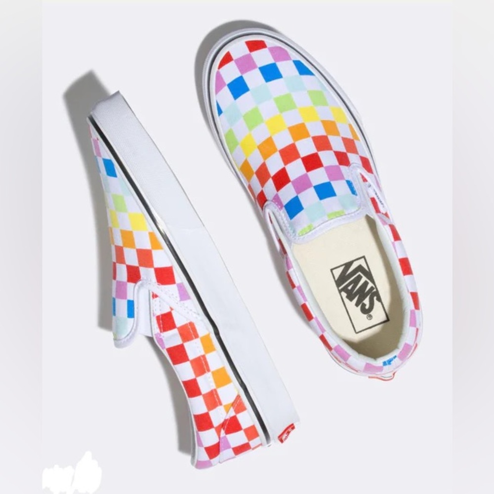 Rainbow Vans - Classic Slip-On Checkerboard